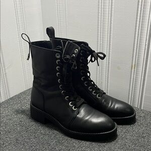 Zara Black Combat & Moto Boots